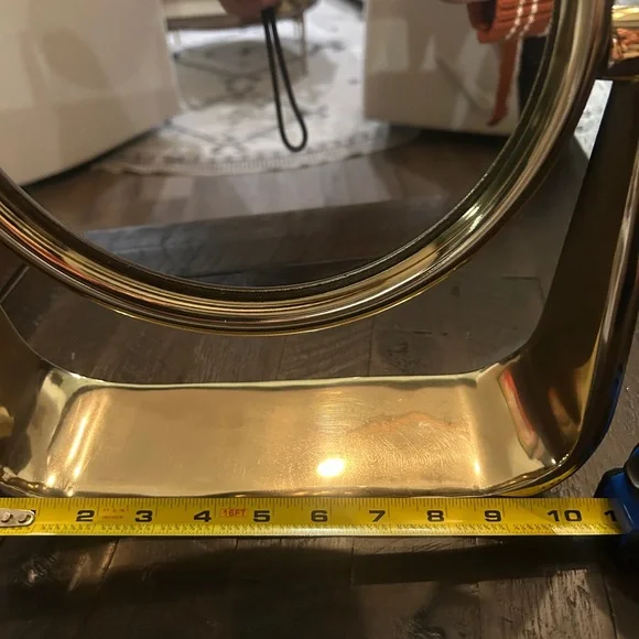 West Elm Brass Sculptural Vanity Mirror - Picture 6 of 10